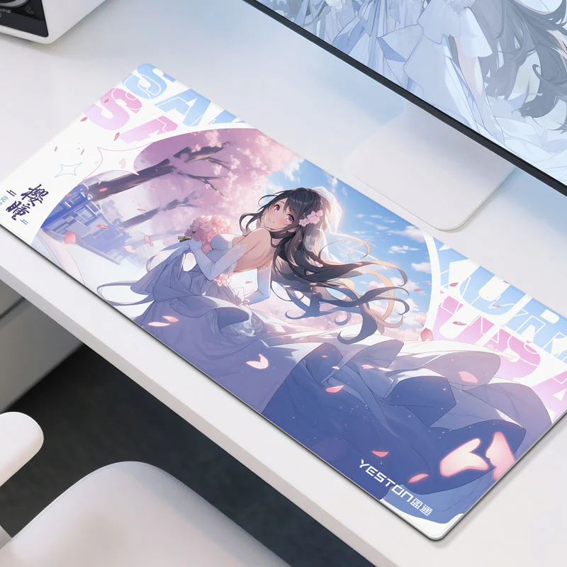New Yeston Sakura 27.5*11.8*0.12in(700*300mm) Mouse pad, Thick Extended Mouse Mat Non-Slip Spill-Resistant Desk Pad - Image 4