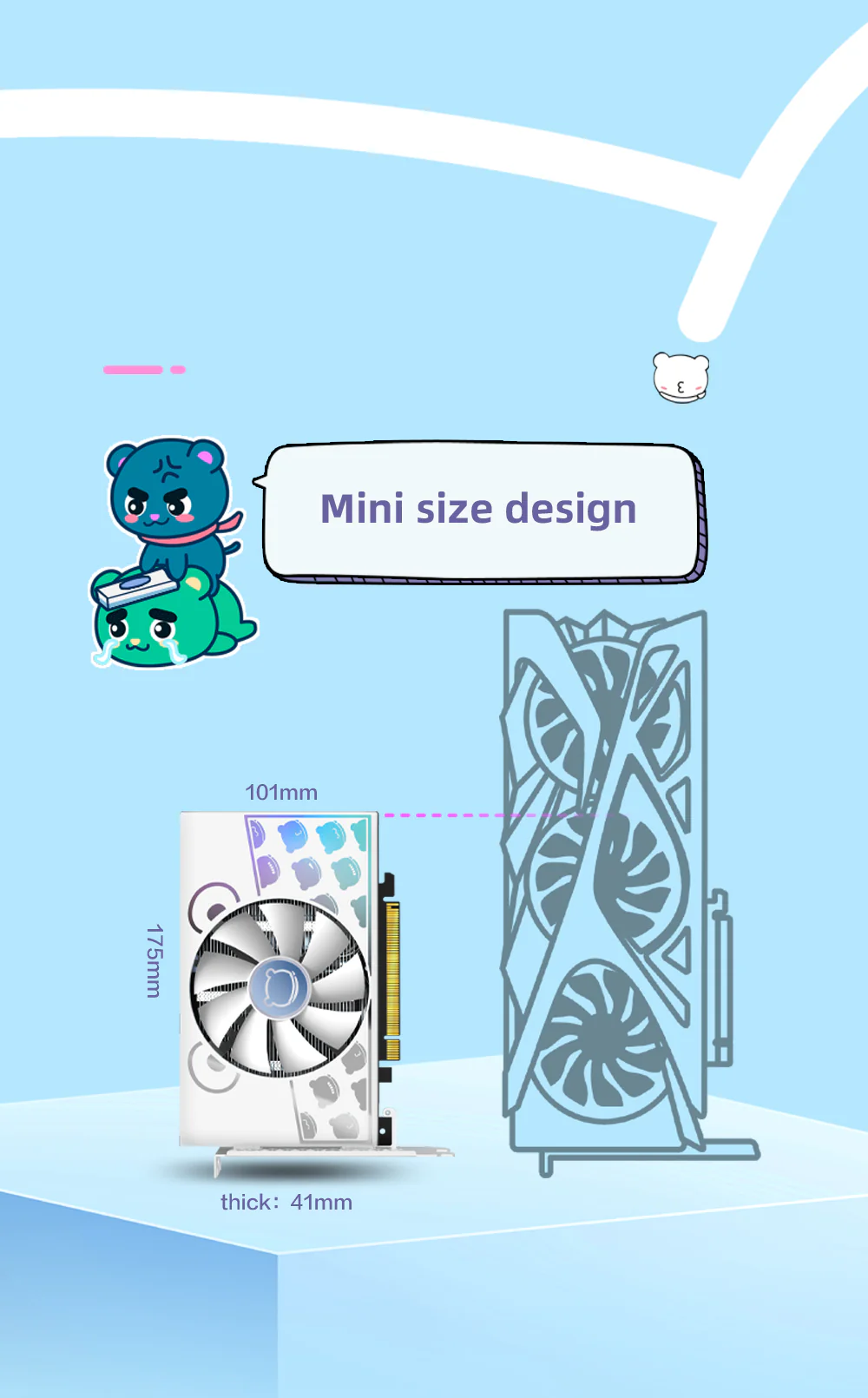 Yeston Cute Pet Radeon RX 6500 XT 4GB D6 GDDR6 6nm video cards Desktop computer PC Video Graphics Card - Image 4