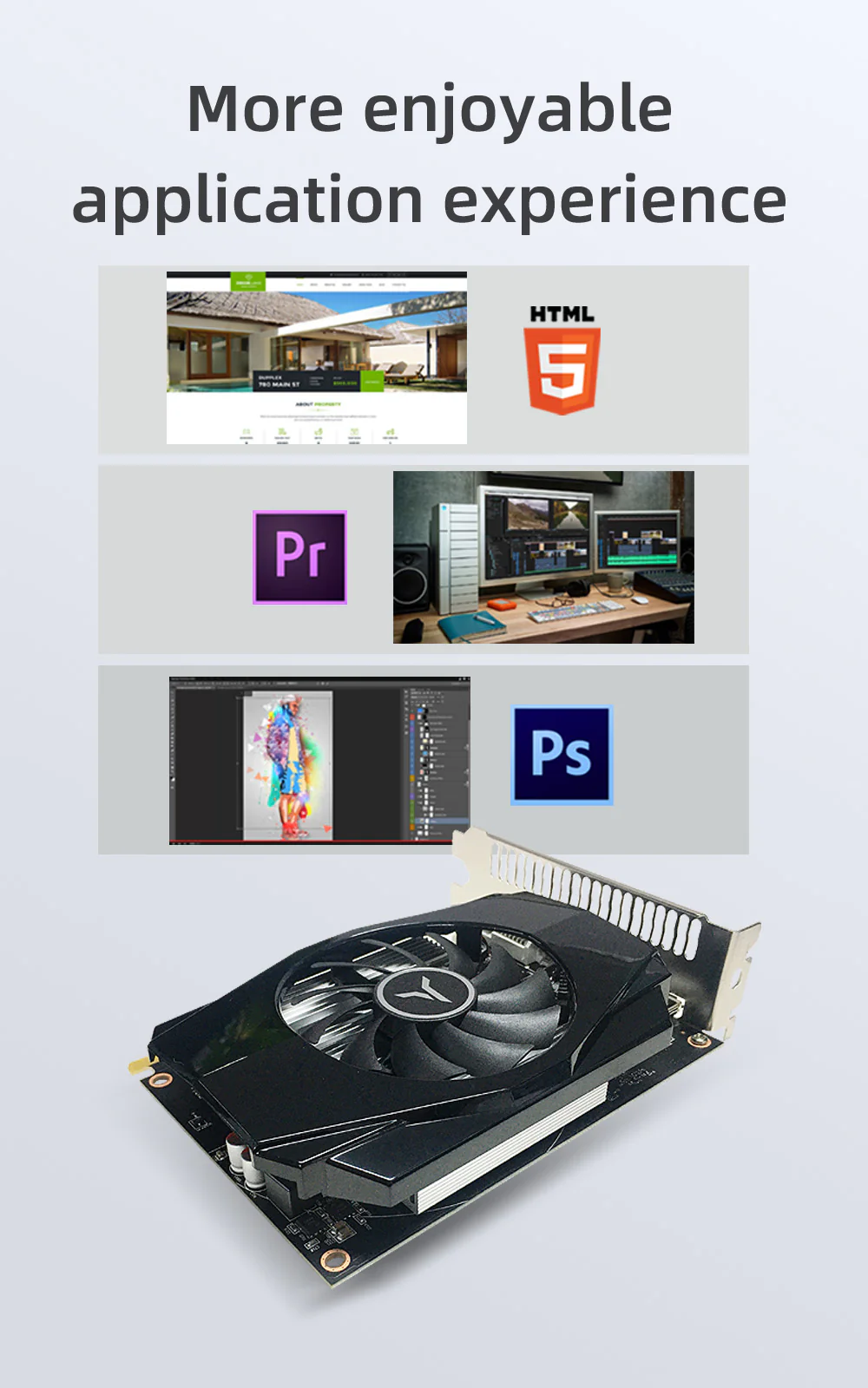 Yeston Radeon RX 550 4GB GDDR5 1183MHz 512processors PCIExpress 3.0 DirectX12 video cards Double slot DP+HDMI compatible +DVI-D graphics card of Desktop - Image 8