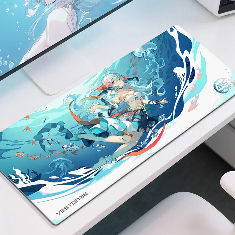 Yeston Sakura Atlantis 27.5*11.8*0.12in(700*300mm) Mouse pad, Thick Extended Mouse Mat Non-Slip Spill-Resistant Desk Pad - Image 4
