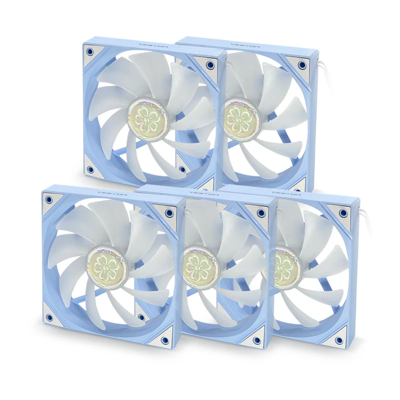 (Promotion: $5 discount over $30)Yeston SAKURA Computer Case Fan ARGB LED 120mm Cooler Fan Quiet Edition High Airflow Color LED Case Fan 4pin PWM Silent Fan with Hydraulic Bearing (Forward Fan) - Image 12