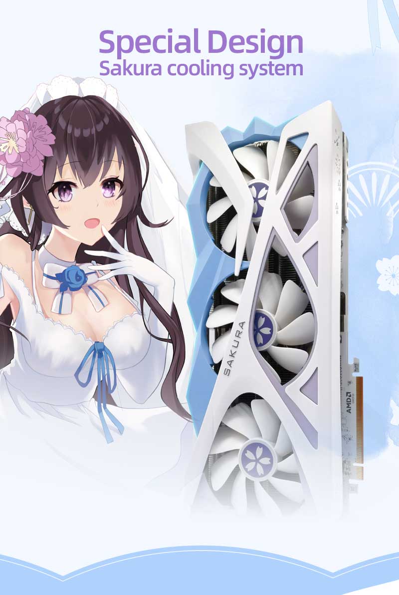 Yeston Sakura Radeon RX 7800 XT 16G GDDR6 256bit 5nm video cards Desktop computer PC Video Graphics Card - Image 7