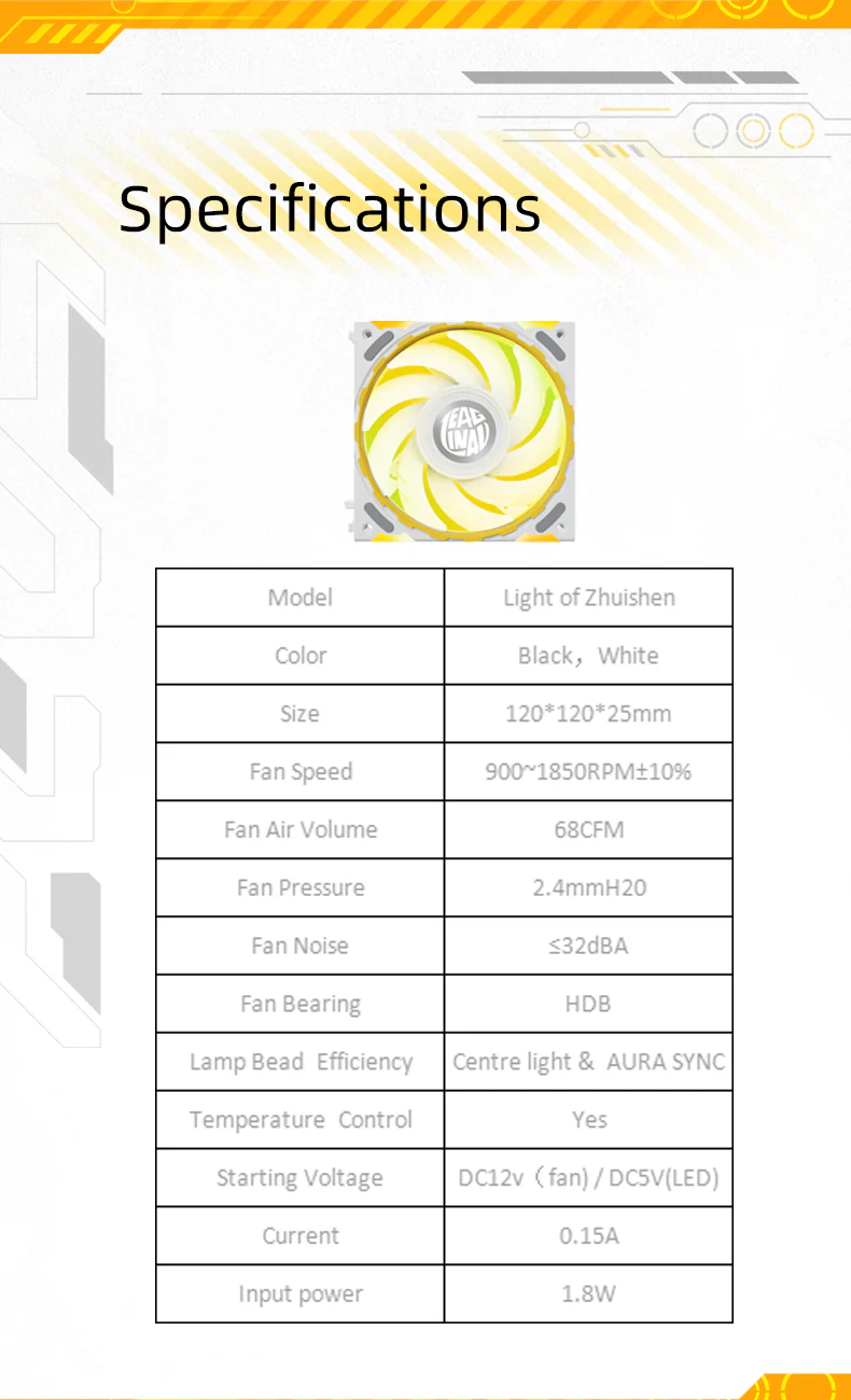 (Promotion: $5 discount over $30)Zeaginal ARGB Light of Zhuishen LED 120mm Case Fan,Quiet Edition High Airflow Color LED Case Fan for PC Cases, CPU Coolers,Radiators SystemComputer Case Cooling Fan - Image 9