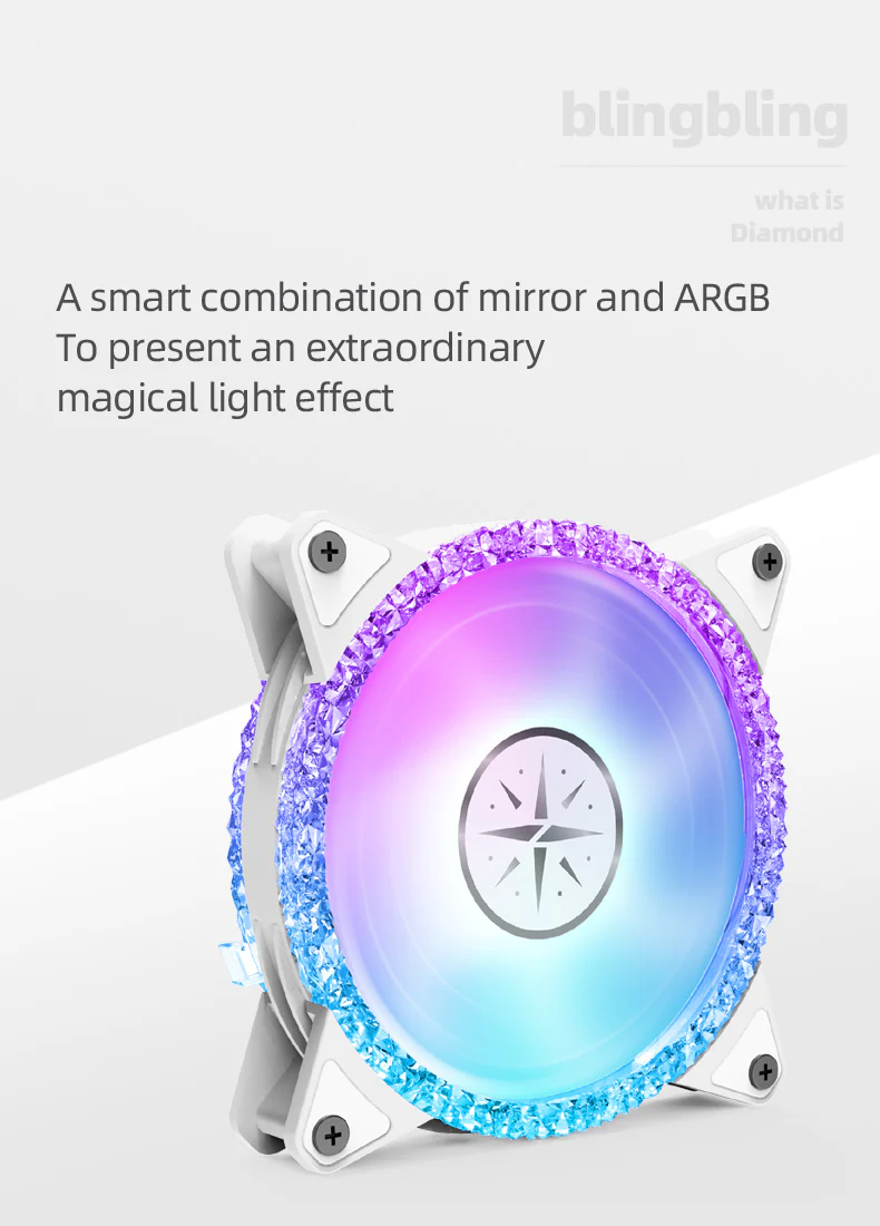 (Promotion: $5 discount over $30)(Only Canada has inventory) Zeaginal ZC-12025 ARGB Bling Bling LED 120mm Case Fan,Quiet Edition High Airflow Color LED Case Fan for PC Cases, CPU Coolers,Radiators SystemComputer Case Cooling Fan - Image 5