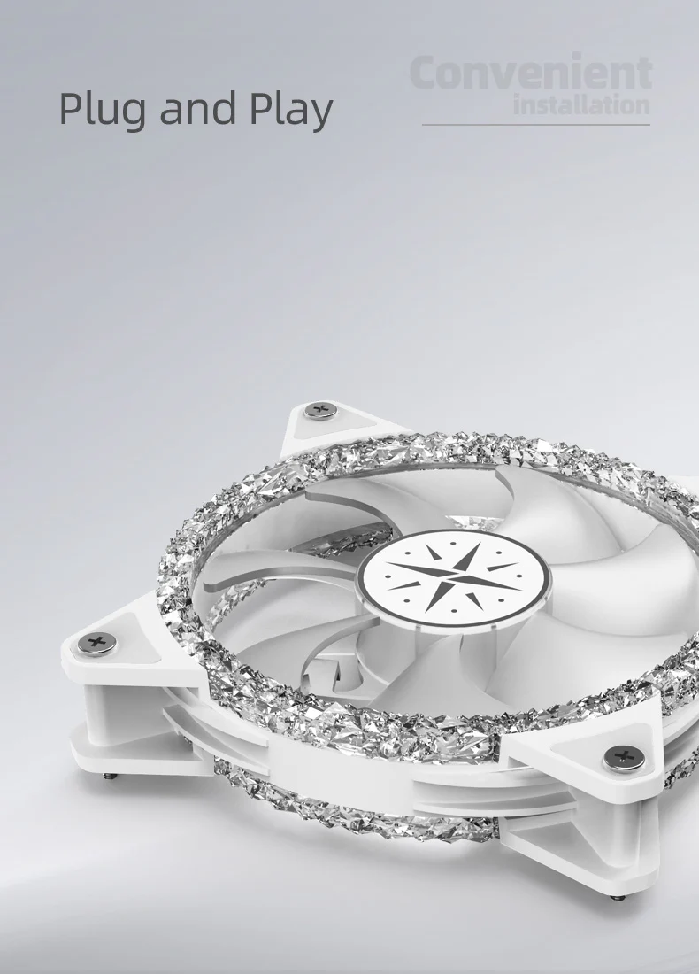 (Promotion: $5 discount over $30)(Only Canada has inventory) Zeaginal ZC-12025 ARGB Bling Bling LED 120mm Case Fan,Quiet Edition High Airflow Color LED Case Fan for PC Cases, CPU Coolers,Radiators SystemComputer Case Cooling Fan - Image 8