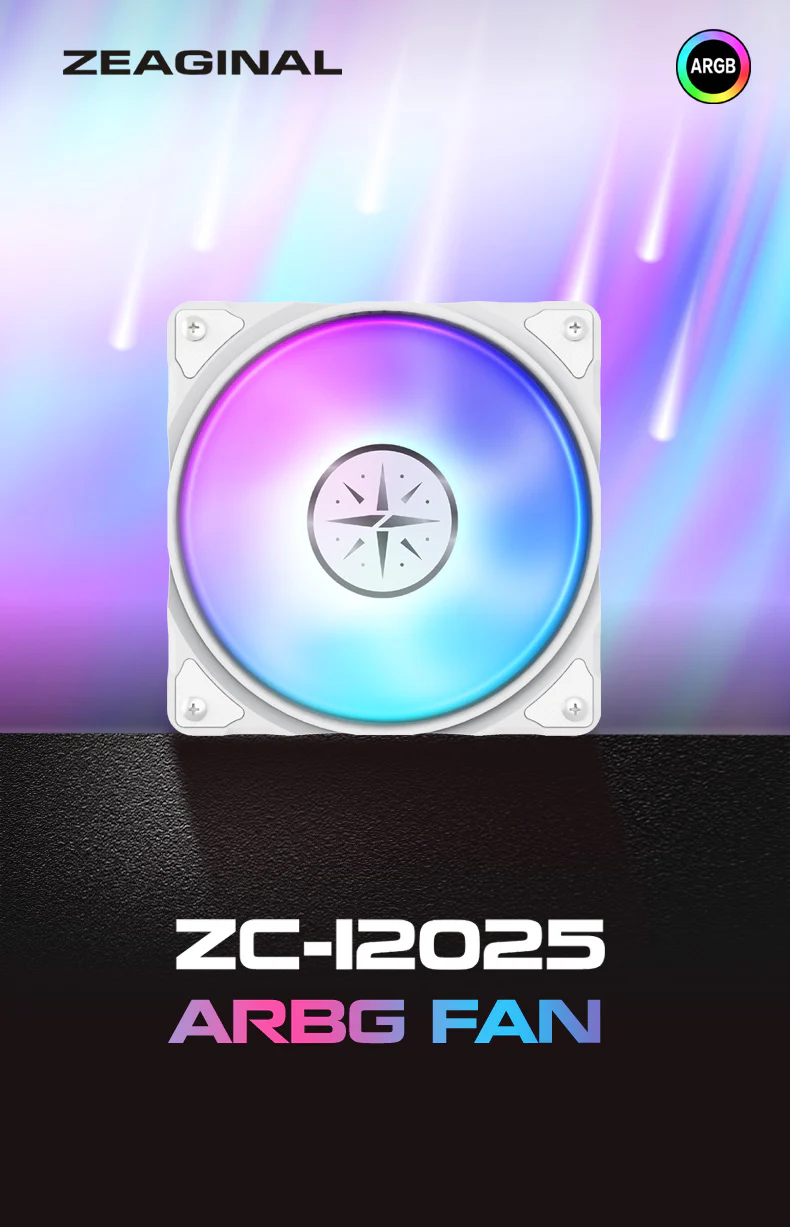 (Promotion: $5 discount over $30)Zeaginal ZC-12025 ARGB Tears of the Moon God LED 120mm Case Fan,Quiet Edition High Airflow Color LED Case Fan for PC Cases, CPU Coolers,Radiators SystemComputer Case Cooling Fan - Image 3