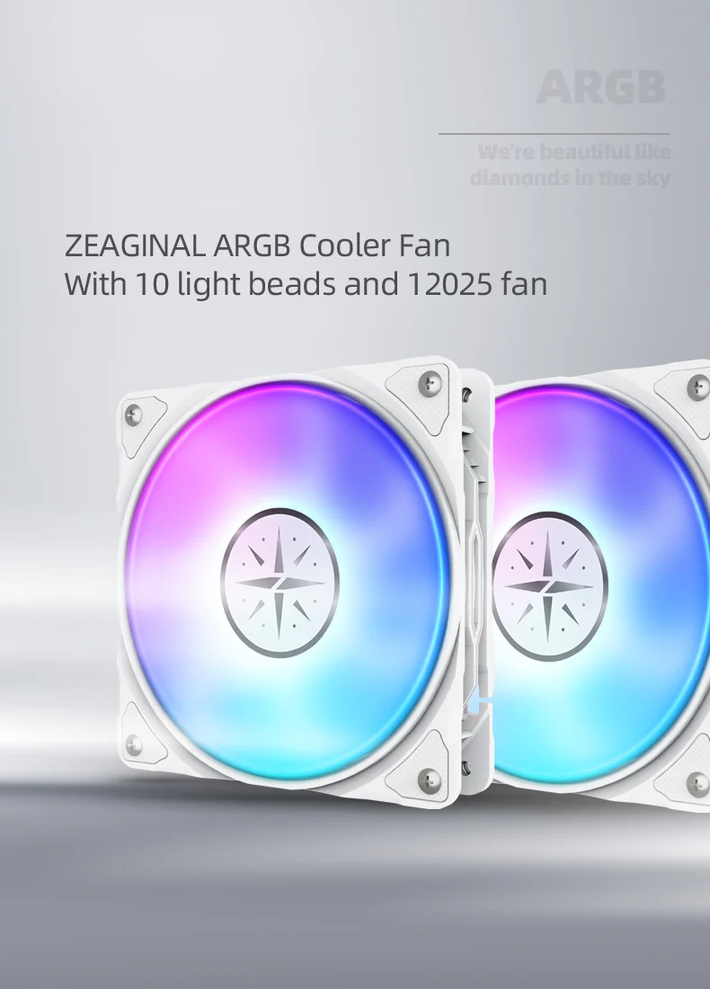 (Promotion: $5 discount over $30)Zeaginal ZC-12025 ARGB Tears of the Moon God LED 120mm Case Fan,Quiet Edition High Airflow Color LED Case Fan for PC Cases, CPU Coolers,Radiators SystemComputer Case Cooling Fan - Image 5